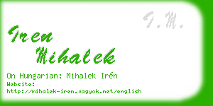 iren mihalek business card