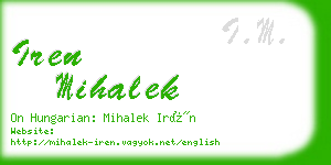 iren mihalek business card